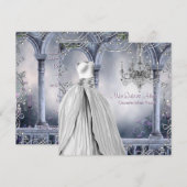 Invitation Lavande Rose violet Lustre Quinceanera (Devant / Derrière)