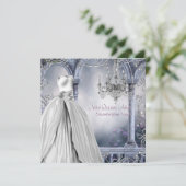 Invitation Lavande Rose violet Lustre Quinceanera (Debout devant)