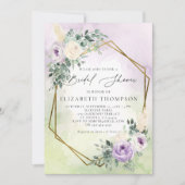 Invitation Lavande Rustique Boho Chic Fête des mariées géomét (Devant)