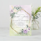 Invitation Lavande Rustique Boho Chic Fête des mariées géomét (Debout devant)