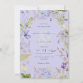 Invitation Lavande Rustique et Fleur sauvage de l'âge (Devant)