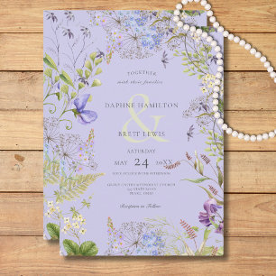 Invitation Lavande Rustique et Fleur sauvage de l'âge