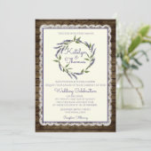 Invitation Lavande rustique et Mariage de dentelle (Debout devant)