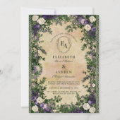 Invitation Lavande rustique et Mariage Ivy (Devant)