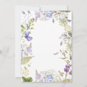 Invitation Lavande Rustique & Fleurs sauvages Sage Blanc (Dos)