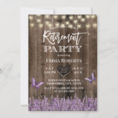 Invitation Lavande Rustique Floral Vintage Bois Retraite (Devant)