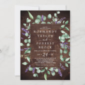 Invitation Lavande rustique | Mariage de charpente en bois (Devant)
