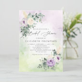 Invitation Lavande Rustique Purple Boho Chic Fête des mariées (Debout devant)