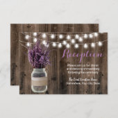 Invitation Lavande Rustique Réception de mariage de jarre flo (Devant / Derrière)