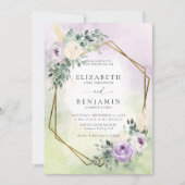 Invitation Lavande Rustique violet Boho Chic Mariage géométri (Devant)