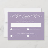 Invitation Lavande rustique Violet Fleur sauvage mariage RSVP (Devant)