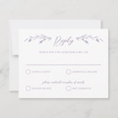 Invitation Lavande rustique Violet Fleur sauvage mariage RSVP (Devant)