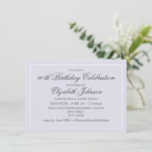 Invitation Lavande simple et élégante et blanc 90e anniversai (Debout devant)