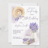 Invitation Lavande tasse de thé, fête du thé romantique anniv (Devant)