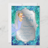 Invitation Lavande Turquoise sous le Baby shower de sirène de (Dos)
