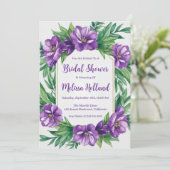 Invitation lavande verdure violet fleurie douche nuptiale (Debout devant)