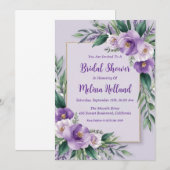Invitation lavande verdure violet fleurie douche nuptiale (Devant / Derrière)