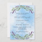 Invitation Lavande vert bleu QR code luxe mariage (Devant)