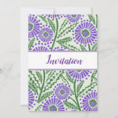 Invitation Lavande, Vert Et Blanc Imprimés (Devant)