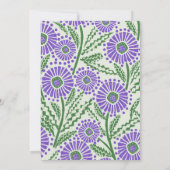 Invitation Lavande, Vert Et Blanc Imprimés (Dos)