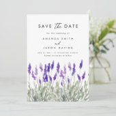 Invitation Lavande verte Lilac violet Enregistrer la date (Debout devant)