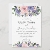 Invitation Lavande vierge violet Mariage de verdure Florale (Devant)