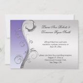 Invitation Lavande vintage et Mariage postal argenté (Devant)