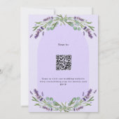 Invitation Lavande violet arche florale QR RSVP mariage de lu (Dos)