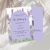 Invitation Lavande violet arche florale QR RSVP mariage de lu