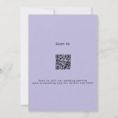Invitation Lavande violet arche florale QR RSVP mariage de lu (Dos)