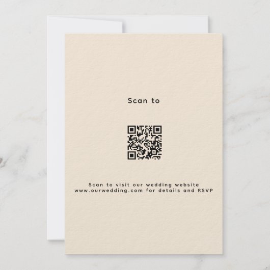 Invitation Lavande violet beige QR code RSVP mariage de luxe (Dos)
