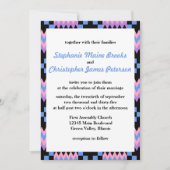 Invitation Lavande violet, Bleu, Tissu Kente Rose (Devant)