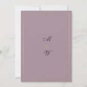 Invitation Lavande violet brun feuille or Mariage floral (Dos)