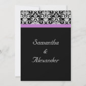 Invitation Lavande violet Damas noir/blanc (Dos)