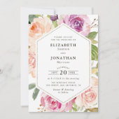 Invitation lavande violet et mariage floral (Devant)