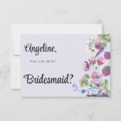 Invitation Lavande violet fleur sauvage ressort Bridesmaid (Devant)