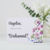 Invitation Lavande violet fleur sauvage ressort Bridesmaid (Debout devant)