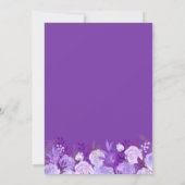 Invitation Lavande violet Floral moderne Argent Mariage (Dos)