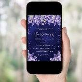 Invitation Lavande violet florales marine bleu mariage