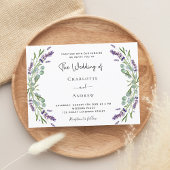 Invitation Lavande violet florales verdure luxe mariage