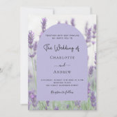 Invitation Lavande violet floraux arche luxe mariage (Devant)