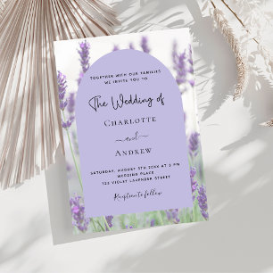 Invitation Lavande violet floraux arche luxe mariage