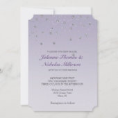 Invitation Lavande Violet Ombre Argent Confetti Sparkle (Devant)