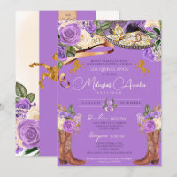 Lavande violet Rose Fancy Charra Quinceanera