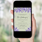 Invitation Lavande violet sauge vert floral mariage