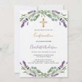 Invitation Lavande violet verdure luxe Confirmation (Devant)