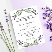 Invitation Lavande violet verdure mariage de luxe formel