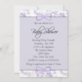 Invitation Lavande Violet Vintage Toile bébé Fille Douche (Dos)