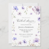 Invitation Lavande Violet Violet Floral Fête des mariées de p (Devant)