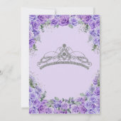 Invitation Lavande violette clair Rose Silver Quinceanera (Dos)
